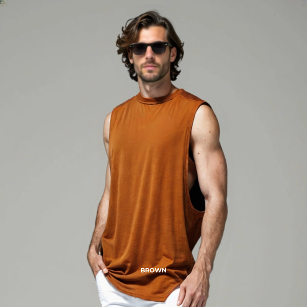 Premium Cotton Men Long Arm Hole Tank Top